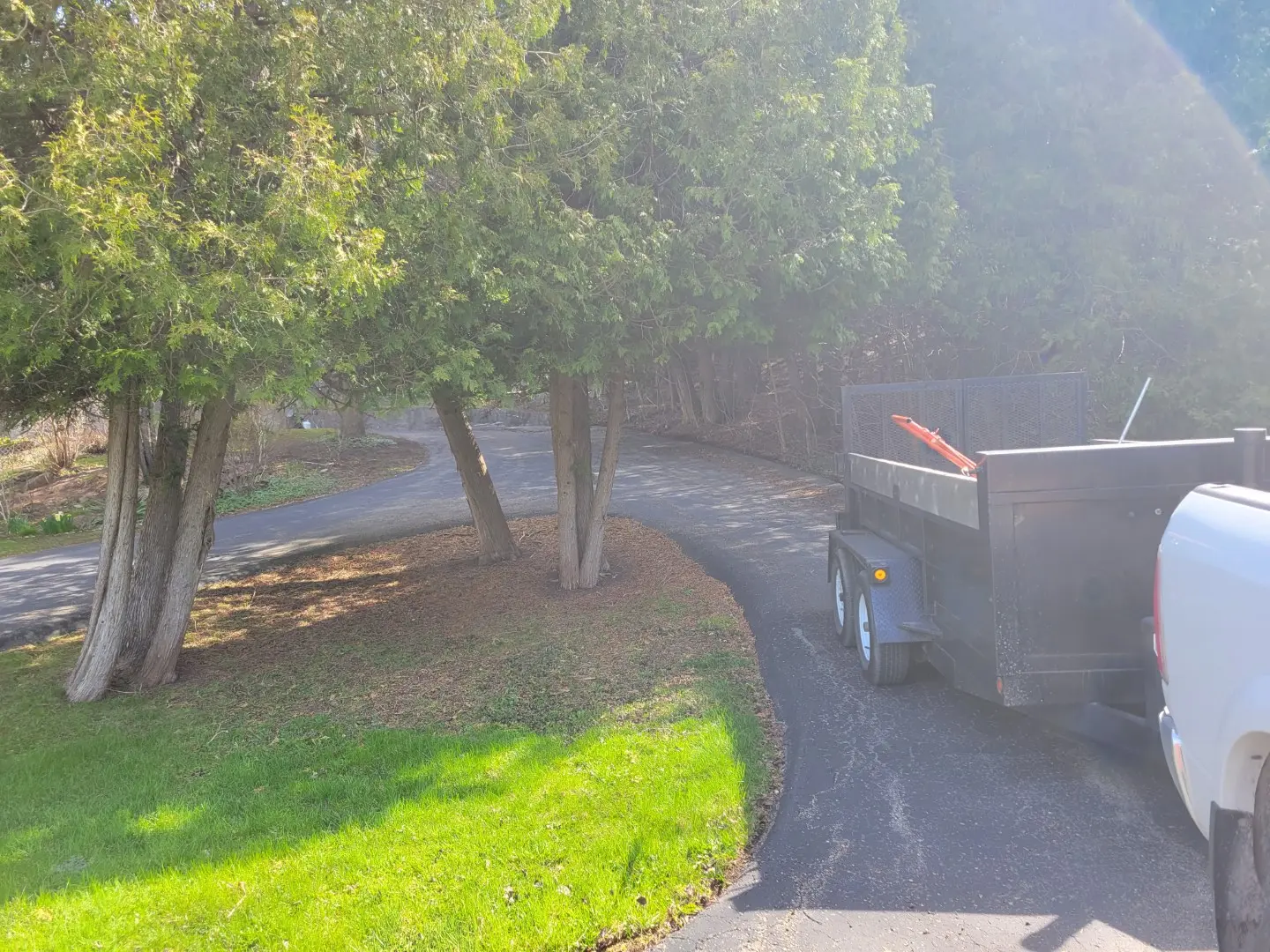 Before and after driveway repair Milton Ontario - Andy's Asphalt Sealing