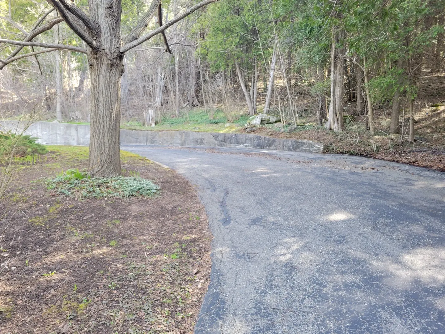 Before and after driveway repair Milton Ontario - Andy's Asphalt Sealing