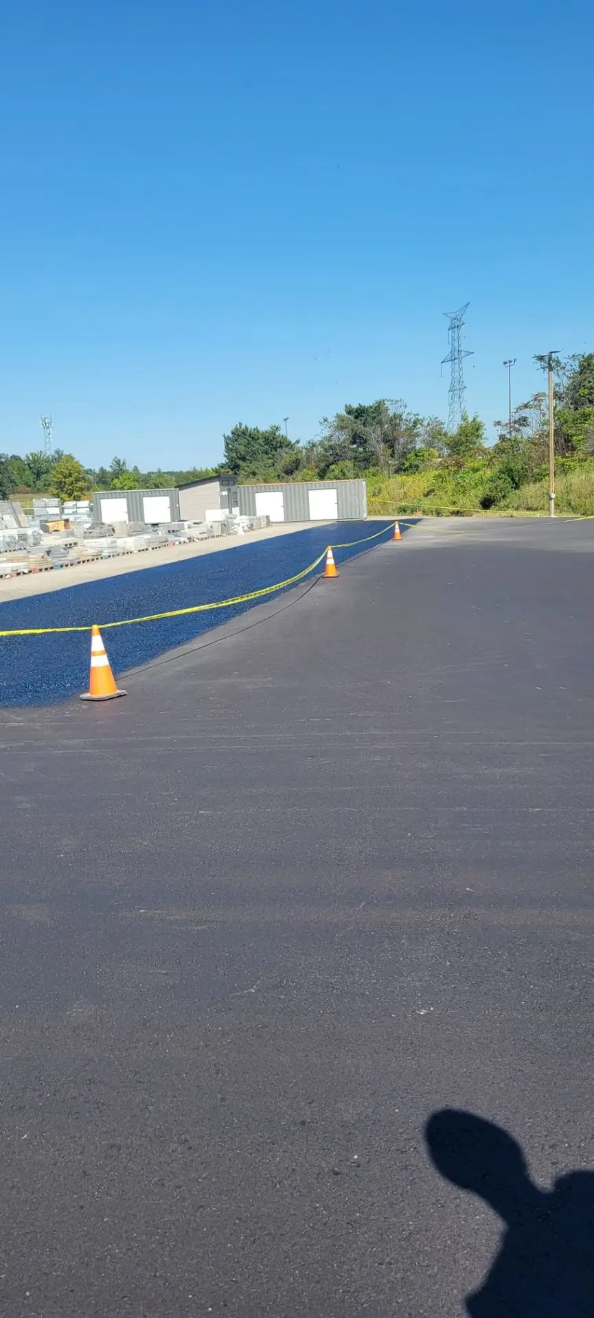 Commercial asphalt repair at Permacon facility - Andy's Asphalt Sealing