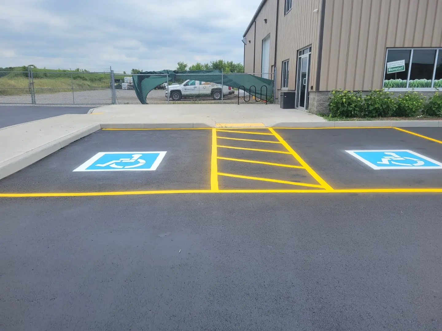 paint striping and driveway signage - Permacon