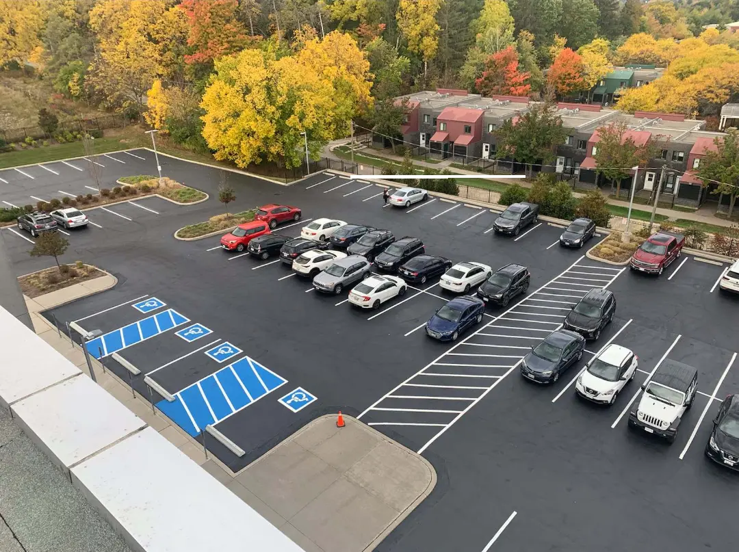 Parking lot maintenance at Gordon Food Service - Andy's Asphalt Sealing